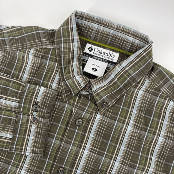 Columbia Other - Columbia Men's Medium Green Plaid Long Sleeve Button‎ Down Shirt